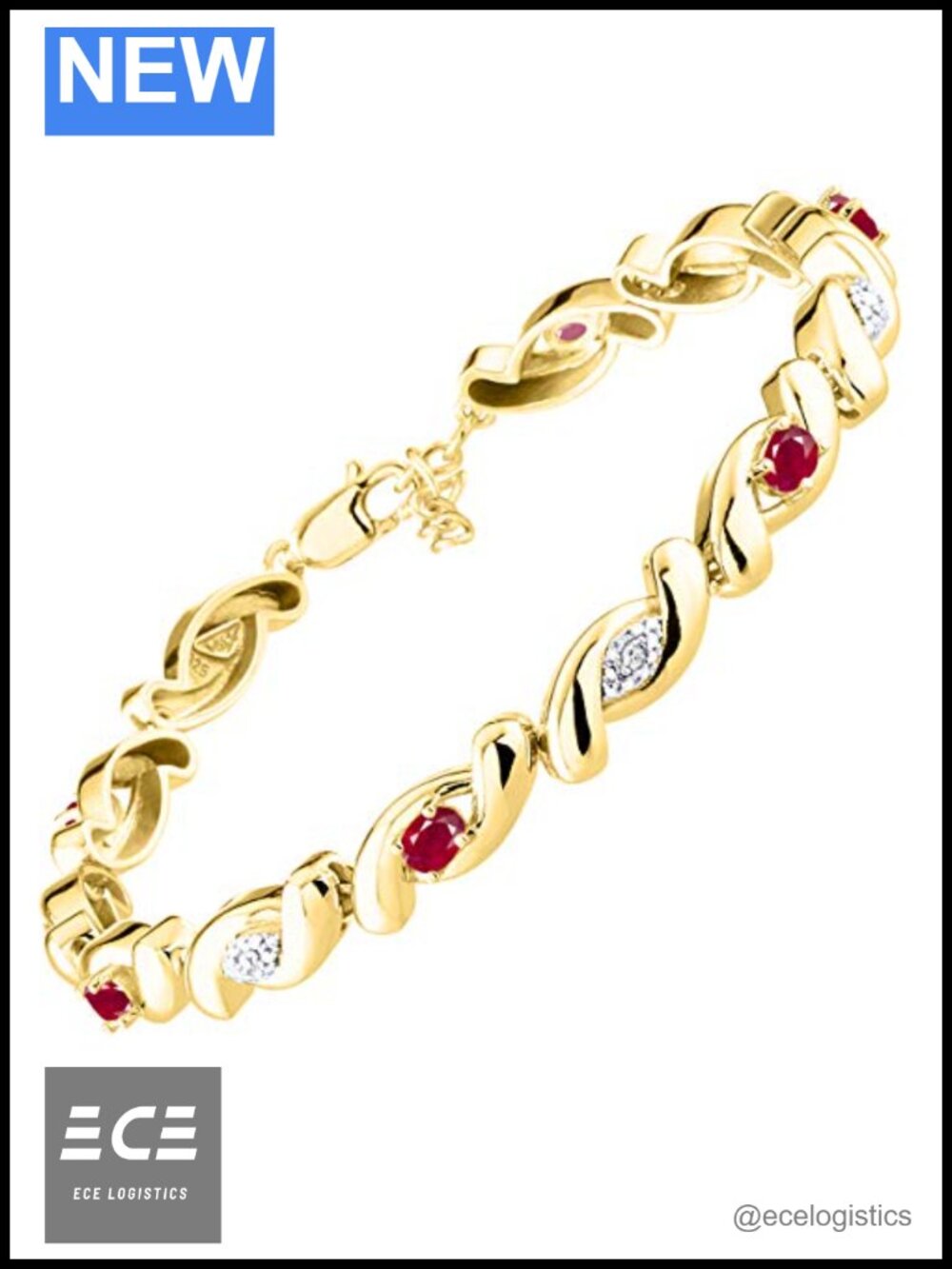 925 Yellow Gold Plated Silver Infinity Twist Tennis Bracelet Gemstone Diamonds